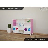 Dětský úložný regál - HAPPY - TYP 15 - NÍZKÝ