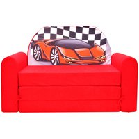 Dětská rozkládací pohovka RACE - červená