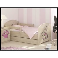 Dětská postel s výřezem PEJSEK - růžová 140x70 cm