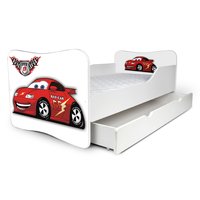 Dětská postel se šuplíkem RED CAR + matrace ZDARMA