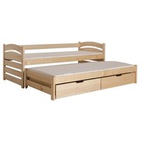 Dětská postel s výsuvnou přistýlkou z MASIVU 190x80cm SE ŠUPLÍKY - TOM