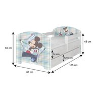 SKLADEM: Dětská postel se šuplíkem Disney - VIOLETTA 160x80 cm + 2x krátká bariérka
