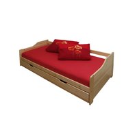 Dětská postel s výsuvnou přistýlkou z MASIVU 200x90 cm BABETA - přírodní