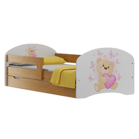 Dětská postel se šuplíky MEDVÍDEK SE SRDÍČKEM 180x90 cm