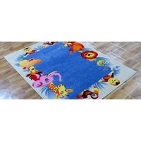 Dětský koberec ZOO modrý