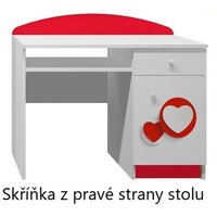 Psací stůl ČERVENÉ SRDCE - TYP A