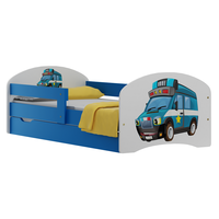 Dětská postel se šuplíky POLICEJNÍ AUTO 160x80 cm