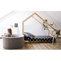 Dětská postel z masivu DOMEČEK S KOMÍNEM 140x70 cm