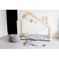 Dětská postel z masivu DOMEČEK S KOMÍNEM 140x70 cm