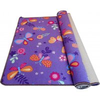 Dětský koberec MOTÝLÍ LOUKA - fialový