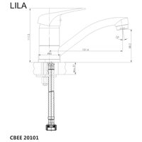 Dřezová stojánková baterie, Lila, s ramínkem plochým 170 mm, chrom