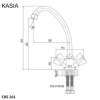 Dřezová stojánková baterie, Kasia, výška baterie 250 mm, chrom