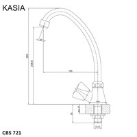 Dřezový kohoutek stojánkový, Kasia, výška kohoutku 250 mm, chrom