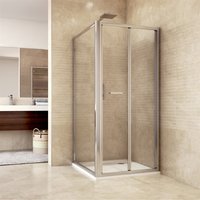 Sprchový kout, Mistica, čtverec, 100 cm, chrom ALU, sklo Čiré, dveře zalamovací