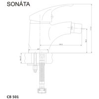 Bidetová baterie, Sonáta, s výpustí , chrom
