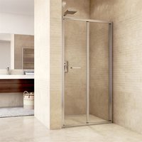 Sprchové dveře zalamovací, Mistica, 90x190 cm, chrom ALU, sklo Chinchilla