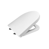 Samozavírací WC sedátko, hranaté, duroplast, bílé, s odnímatelnými panty CLICK