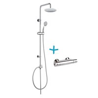 Sprchový set: termostatická baterie + sprch. soupr. talířová sprcha kulatá 200mm a ruční sprcha