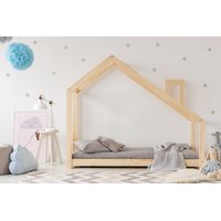 Dětská postel z masivu DOMEČEK S KOMÍNEM 200x80 cm