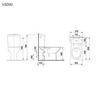 WC kombi, zadní odpad s armaturou