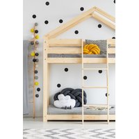 Dětská postel z masivu PATROVÝ DOMEČEK - TYP A 160x70 cm
