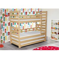 Dětská patrová postel se dvěma přistýlkami pro 4 osoby MULTI 200x90 cm + matrace ZDARMA!