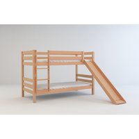 Dětská patrová postel se skluzavkou z MASIVU BUK - MARK 200x90cm - přírodní