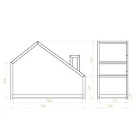 Dětská postel z masivu DOMEČEK S KOMÍNEM 180x80 cm