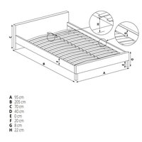 Postel LINA 200x90 cm dub sonoma