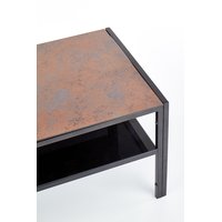 Konferenční stolek ALFA - hnědý/černý/skleněný