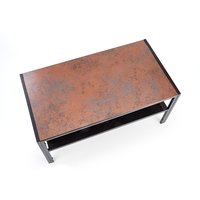 Konferenční stolek ALFA - hnědý/černý/skleněný
