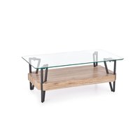 Konferenční stolek APRIL - dub san remo/černý/skleněný
