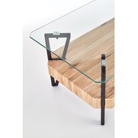 Konferenční stolek APRIL - dub san remo/černý/skleněný