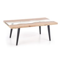Konferenční stolek BALI - dub san remo/černý/skleněný