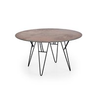 Konferenční stolek ELIOT - hnědý/černý/skleněný