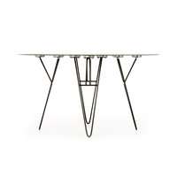 Konferenční stolek ELIOT - hnědý/černý/skleněný