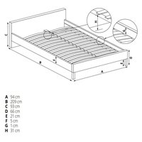 Kovová postel LINDA 200x90 cm - černá
