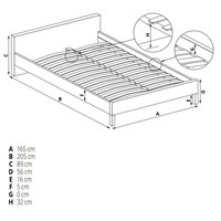 Kovová postel VIOLET 200x160 cm - černá