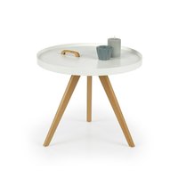 Konferenční stolek LUKE - bukové dřevo/bílý