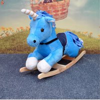 Dětské plyšové houpací křesílko - MODRÝ JEDNOROŽEC