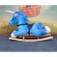 Dětské plyšové houpací křesílko - MODRÝ JEDNOROŽEC