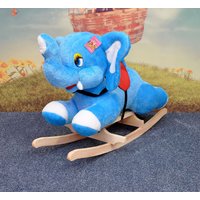 Dětské plyšové houpací křesílko - MODRÝ SLONÍK