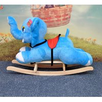 Dětské plyšové houpací křesílko - MODRÝ SLONÍK
