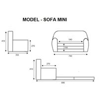 Dětská rozkládací MINI pohovka PUNTÍKY - zelená