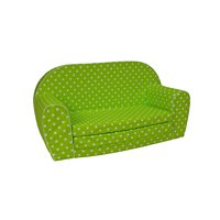 Dětská rozkládací MINI pohovka PUNTÍKY - zelená