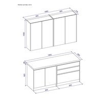 Kuchyňská linka IDEA 180 cm - dub wotan/antracit