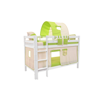 Dětská patrová postel s domečkem BEIGE - MARK 200x90cm - bílá