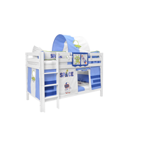 Dětská patrová postel s domečkem VESMÍR - MARK 200x90cm - bílá