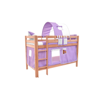 Dětská patrová postel s domečkem VIOLET - MARK 200x90cm - přírodní