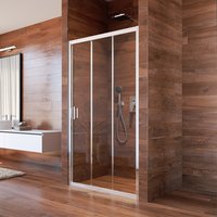 Sprchové dveře, LIMA, trojdílné, zasunovací, 100 cm, chrom ALU, sklo Point